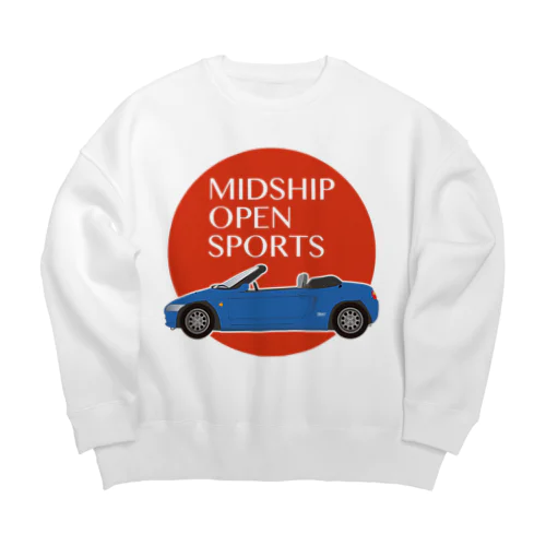 青いオープンカー Big Crew Neck Sweatshirt