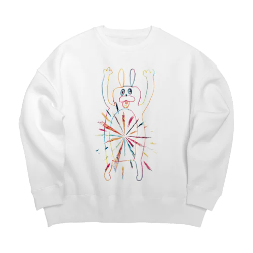 うさバーン！ Big Crew Neck Sweatshirt