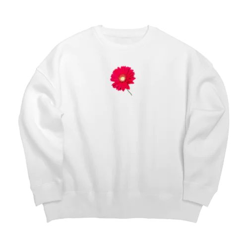 一輪花(赤) Big Crew Neck Sweatshirt