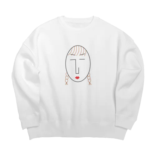 the face様 （顔） Big Crew Neck Sweatshirt