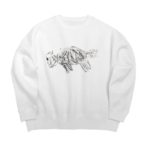 散歩スタンバイ犬 Big Crew Neck Sweatshirt