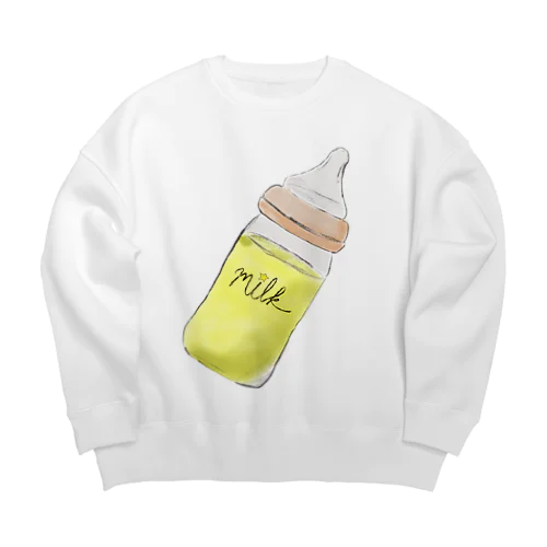 哺乳瓶　milk Big Crew Neck Sweatshirt