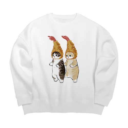 ダブルえび天にゃん Big Crew Neck Sweatshirt