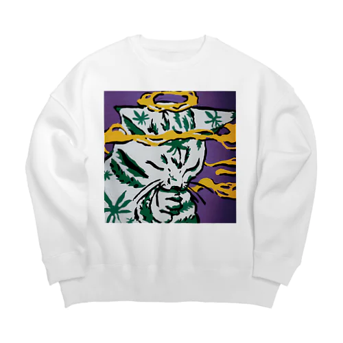 ネコ吸い Big Crew Neck Sweatshirt