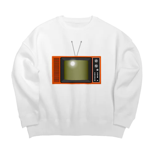 レトロな昭和の可愛いテレビのイラスト Big Crew Neck Sweatshirt