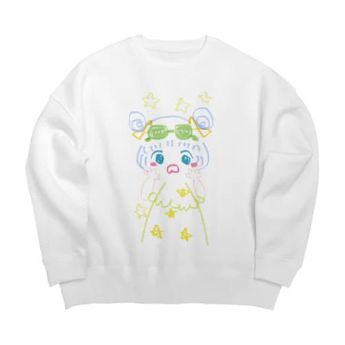 びっくりスター少女 Big Crew Neck Sweatshirt