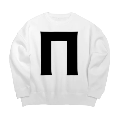 Πパイ・ギリシャ文字（黒） Big Crew Neck Sweatshirt