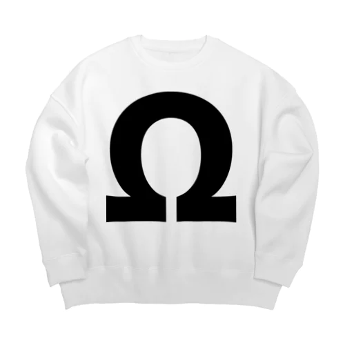 Ωオメガ・ギリシャ文字（黒） Big Crew Neck Sweatshirt