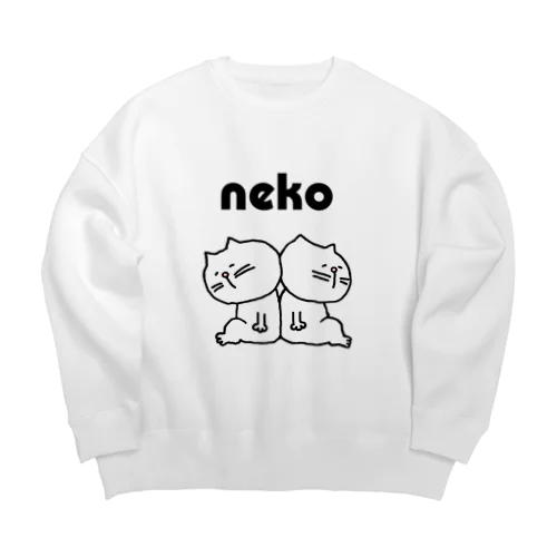 やる気のないネコ（もたれ愛） Big Crew Neck Sweatshirt