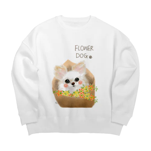 花束わんこ Big Crew Neck Sweatshirt