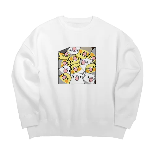 三密です！むちむちオカメインコさん【まめるりはことり】 Big Crew Neck Sweatshirt