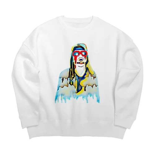 ぐにゃっとしたアート Big Crew Neck Sweatshirt