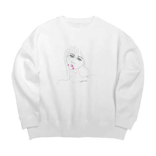 Lipstick_blood Big Crew Neck Sweatshirt