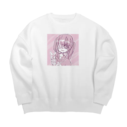 病みかわ苺ぴんくちゃん Big Crew Neck Sweatshirt