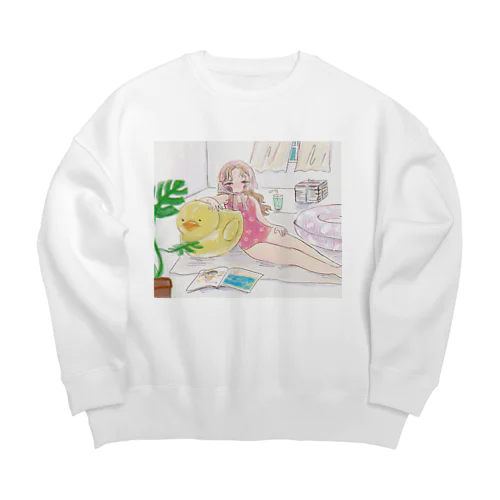 引きこもりの夏。 Big Crew Neck Sweatshirt