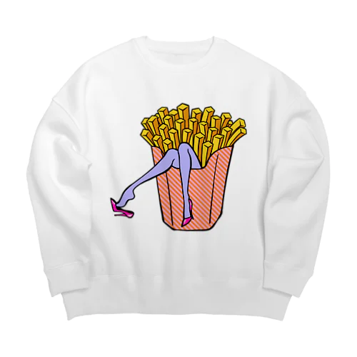 誘惑の🍟フライドポテト　 Big Crew Neck Sweatshirt