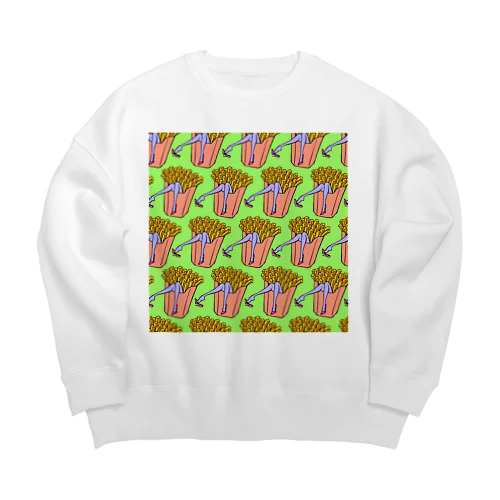 魅惑のフライドポテト🍟　GULTY PLEASURE FRENCH FRIES GREEN Big Crew Neck Sweatshirt