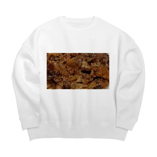 肉食べたい Big Crew Neck Sweatshirt