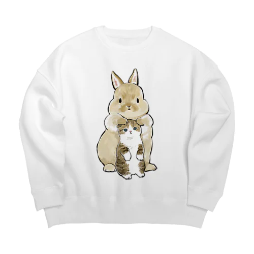 ちっこいねこ Big Crew Neck Sweatshirt