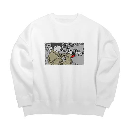 深夜ラーメン Big Crew Neck Sweatshirt