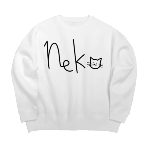 nekoT-黒- Big Crew Neck Sweatshirt