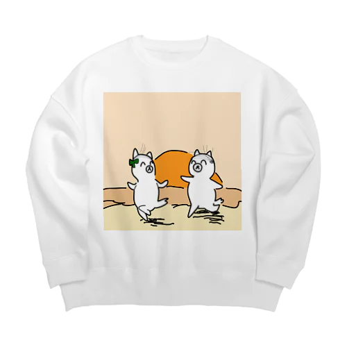 青春ララバイ　バーコード犬 Big Crew Neck Sweatshirt