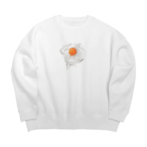 溶ける目玉焼き Big Crew Neck Sweatshirt