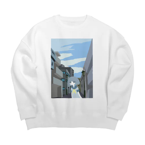 お出かけ Big Crew Neck Sweatshirt