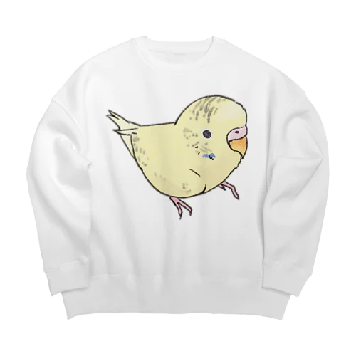 可愛いセキセイインコ　おすましちゃん【まめるりはことり】 Big Crew Neck Sweatshirt