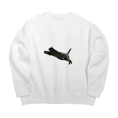 リアル黒猫2 Big Crew Neck Sweatshirt