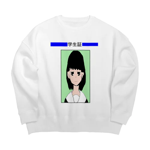 学生証（目が半開き） Big Crew Neck Sweatshirt