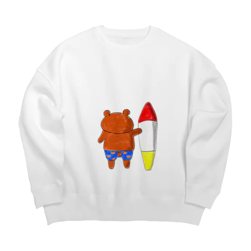 夏の日のくまさん Big Crew Neck Sweatshirt