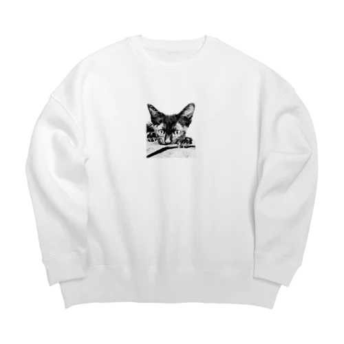 リアル黒猫(仔ねこ1) Big Crew Neck Sweatshirt