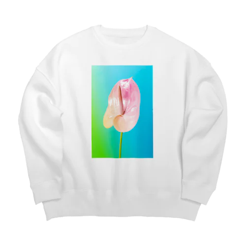 花の写真(アンスリウム) Big Crew Neck Sweatshirt