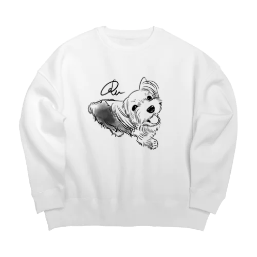 ヨークシャーテリアのルーさん Big Crew Neck Sweatshirt