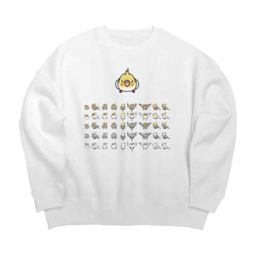 整列オカメインコ隊【まめるりはことり】 Big Crew Neck Sweatshirt