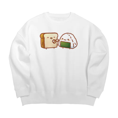 食パンとおにぎり Big Crew Neck Sweatshirt