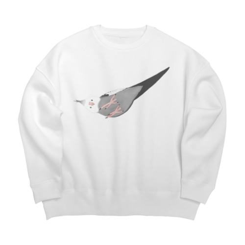 下からオカメインコ　ホワイトフェイス Big Crew Neck Sweatshirt