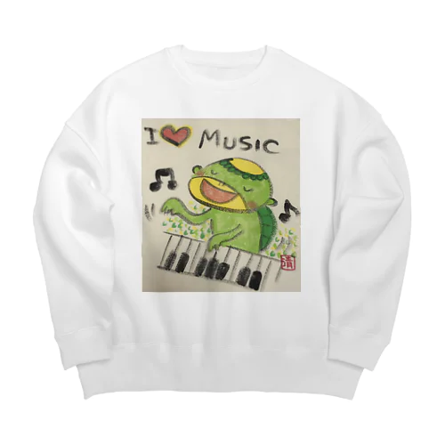ピアノかっぱくん Piano Kappa-kun Big Crew Neck Sweatshirt