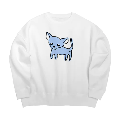 ゆるチワワ（ブルー） Big Crew Neck Sweatshirt