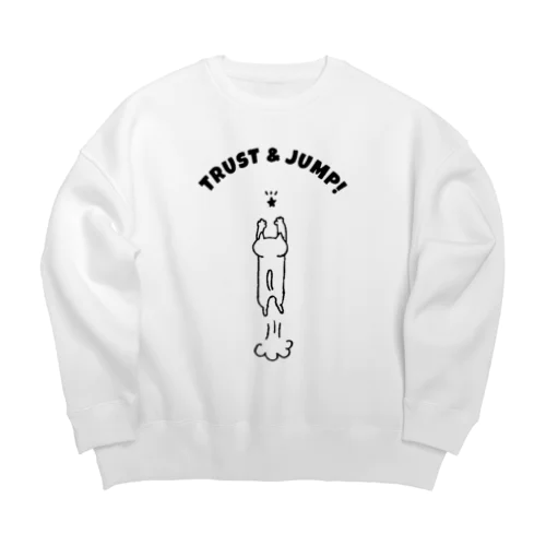 TRUST & JUMP !(BLACK) Big Crew Neck Sweatshirt