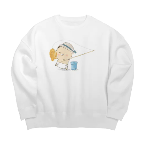 ゆずひこ　釣り(表面印刷のみ) Big Crew Neck Sweatshirt