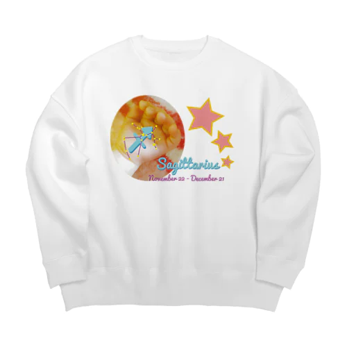 Sagittarius-いて座-ハッピーベイビーハンズ- Big Crew Neck Sweatshirt