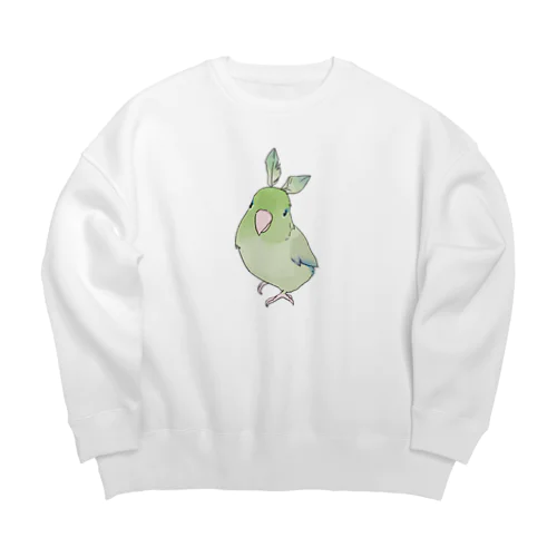 お羽飾り　マメルリハちゃん【まめるりはことり】 Big Crew Neck Sweatshirt