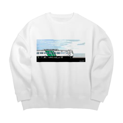 鉄道：「踊り子」185系　イラスト Big Crew Neck Sweatshirt