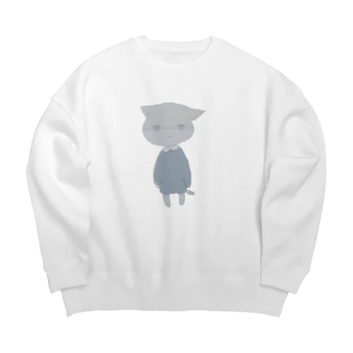 ゆーれー三秒前ねこすうえと Big Crew Neck Sweatshirt