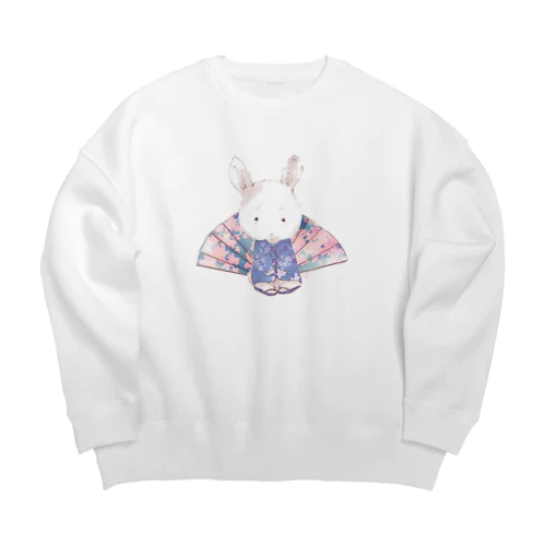 かわいいウサギ Big Crew Neck Sweatshirt