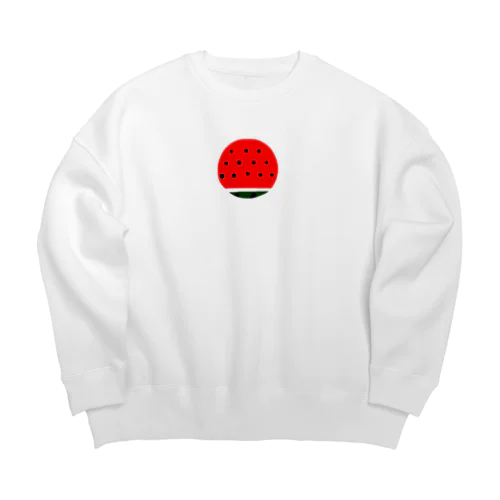 まるいスイカ ハートの種 Big Crew Neck Sweatshirt