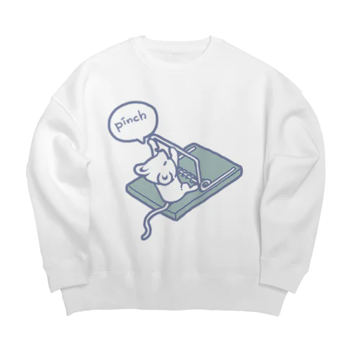 ピンチなネズミ Big Crew Neck Sweatshirt