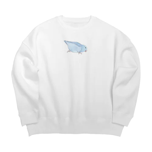 マメルリハ　もちふりちゃん【まめるりはことり】 Big Crew Neck Sweatshirt